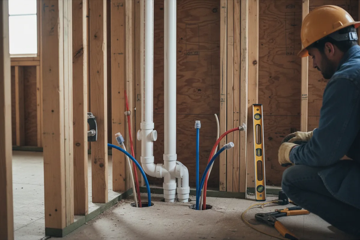 Drain and supply rough-in during Drain Cleaning in Thompsontown